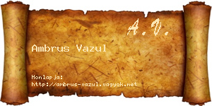 Ambrus Vazul névjegykártya